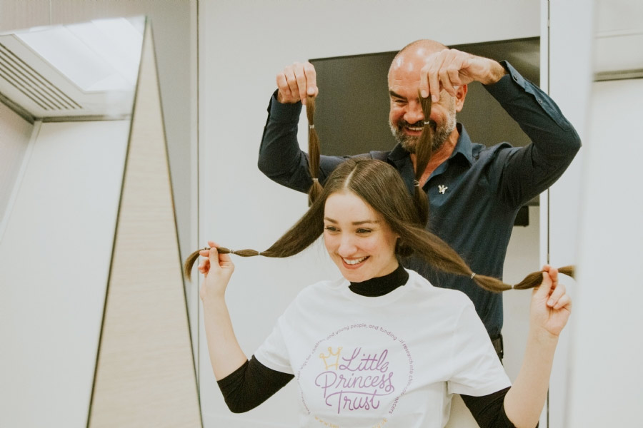 Celebrity hairdresser and Little Princess Trust ambassador Andrew Barton shows supporters the best way to cut - and donate - their hair to our charity in a video which can be seen by clicking on this link: https://www.littleprincesses.org.uk/donate-hair/