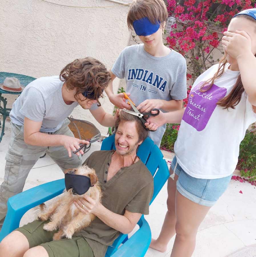 LPT ambassador Chesney Hawkes lets his children give him a new style during lockdown. 