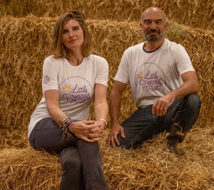 Little Princess Trust ambassador and celebrity hair stylist Andrew Barton with the Yorkshire Shepherdess, Amanda Owen. Photo: Roth Read Photography.