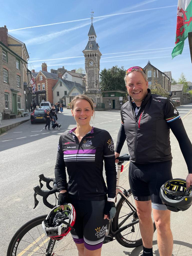 Phil and Wendy in Hay-on-Wye training for London-Paris