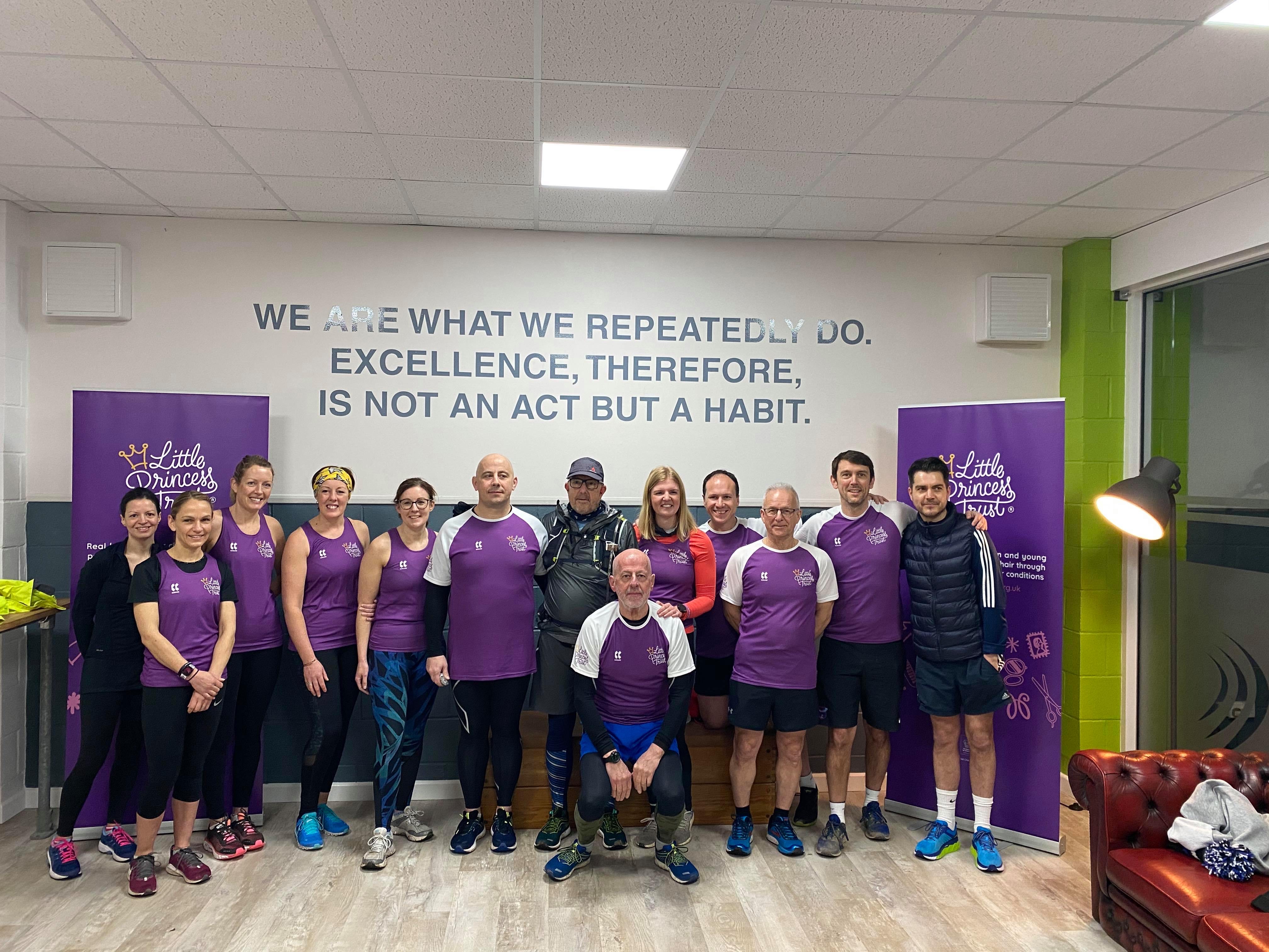 Ady Watts, fourth from right, has previously used his motivational skills to get people running for LPT.