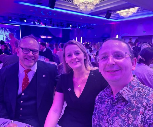 At the Third Sector Awards are Phil Brace (left) and Wendy Tarplee-Morris, from LPT, with Ashley Ball-Gamble from CCLG.
