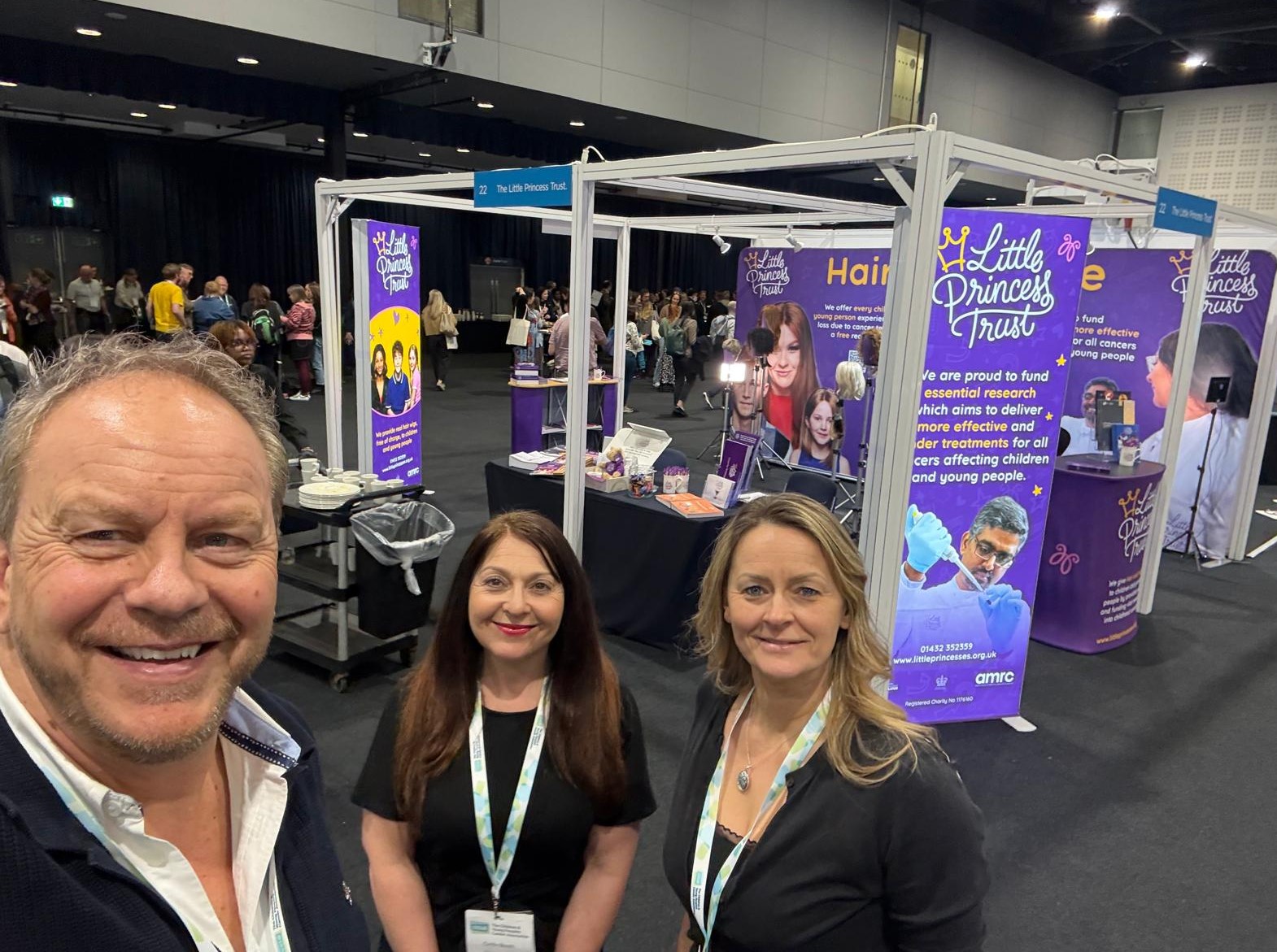The Little Princess Trust team at the CCLG Annual Conference included (l-r) Phil Brace, Caitlin Booth and Wendy Tarplee-Morris.
