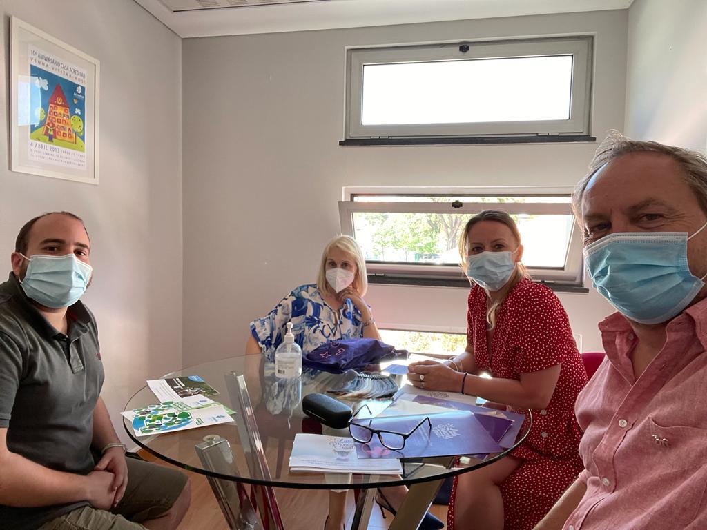 Finding ways to help more children in Portugal are (l-r) Tiago Costa, from Acreditar, Arminda Vaz, from HairPlus, and LPT's Wendy Tarplee-Morris and Phil Brace.