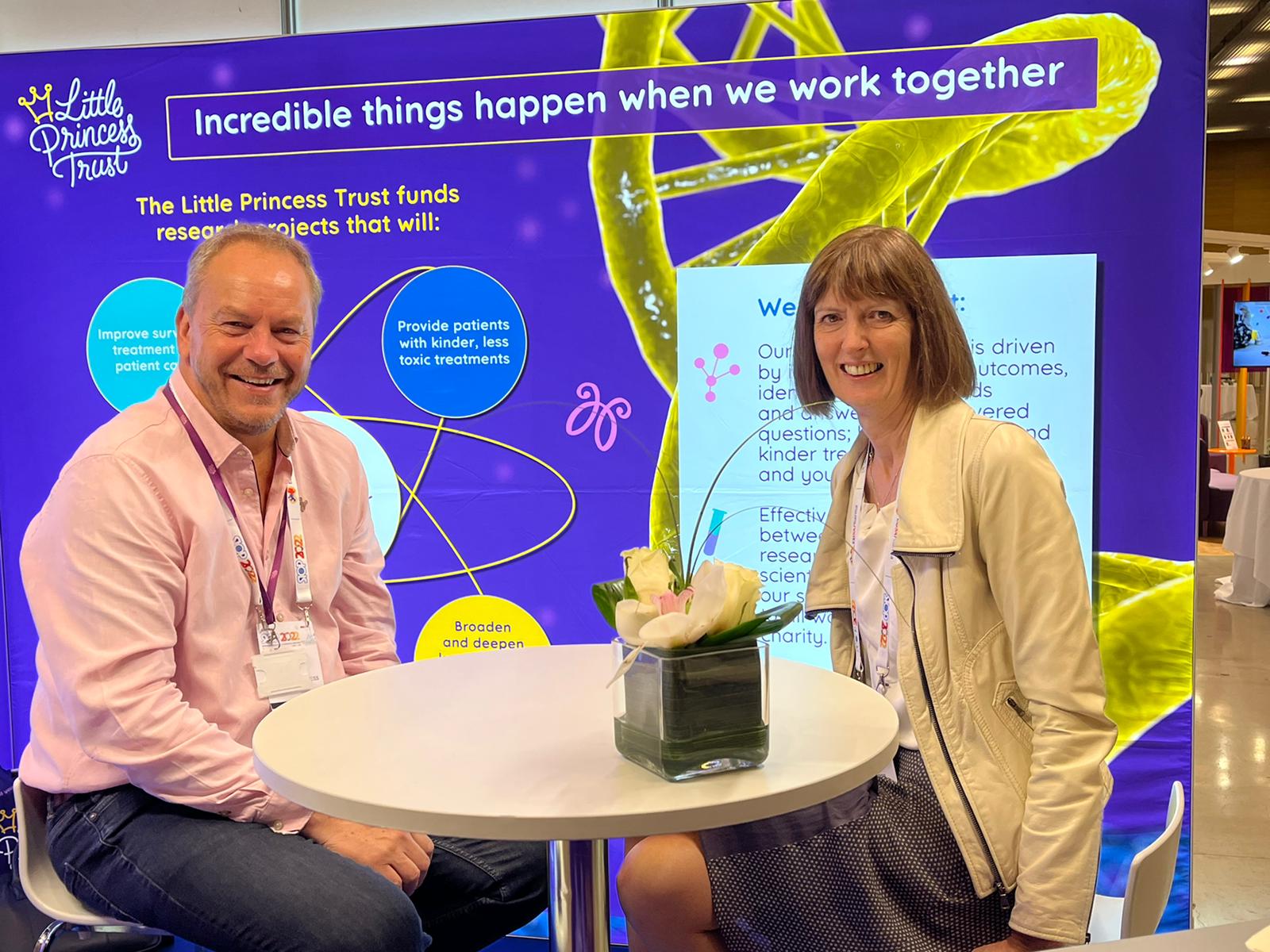 Professor Pam Kearns pictured with Phil Brace from The Little Princess Trust.