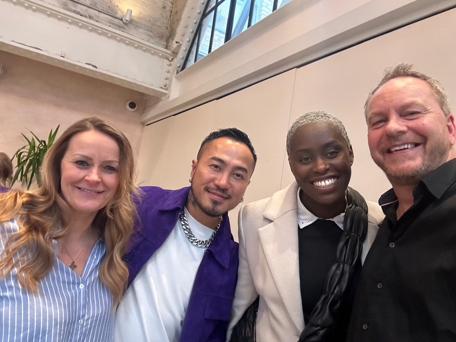 At the Healthy Hair Habits event, are (l-r) Wendy Tarplee-Morris, Ross Kwan, Aminata Kamara and Phil Brace.