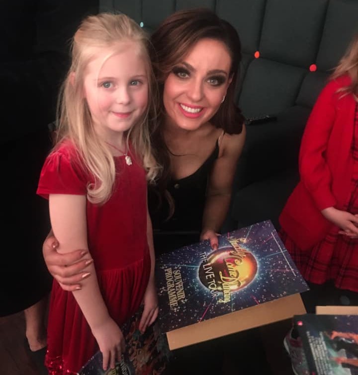 Isabel behind the scenes at Strictly Come Dancing with Amy Dowden.