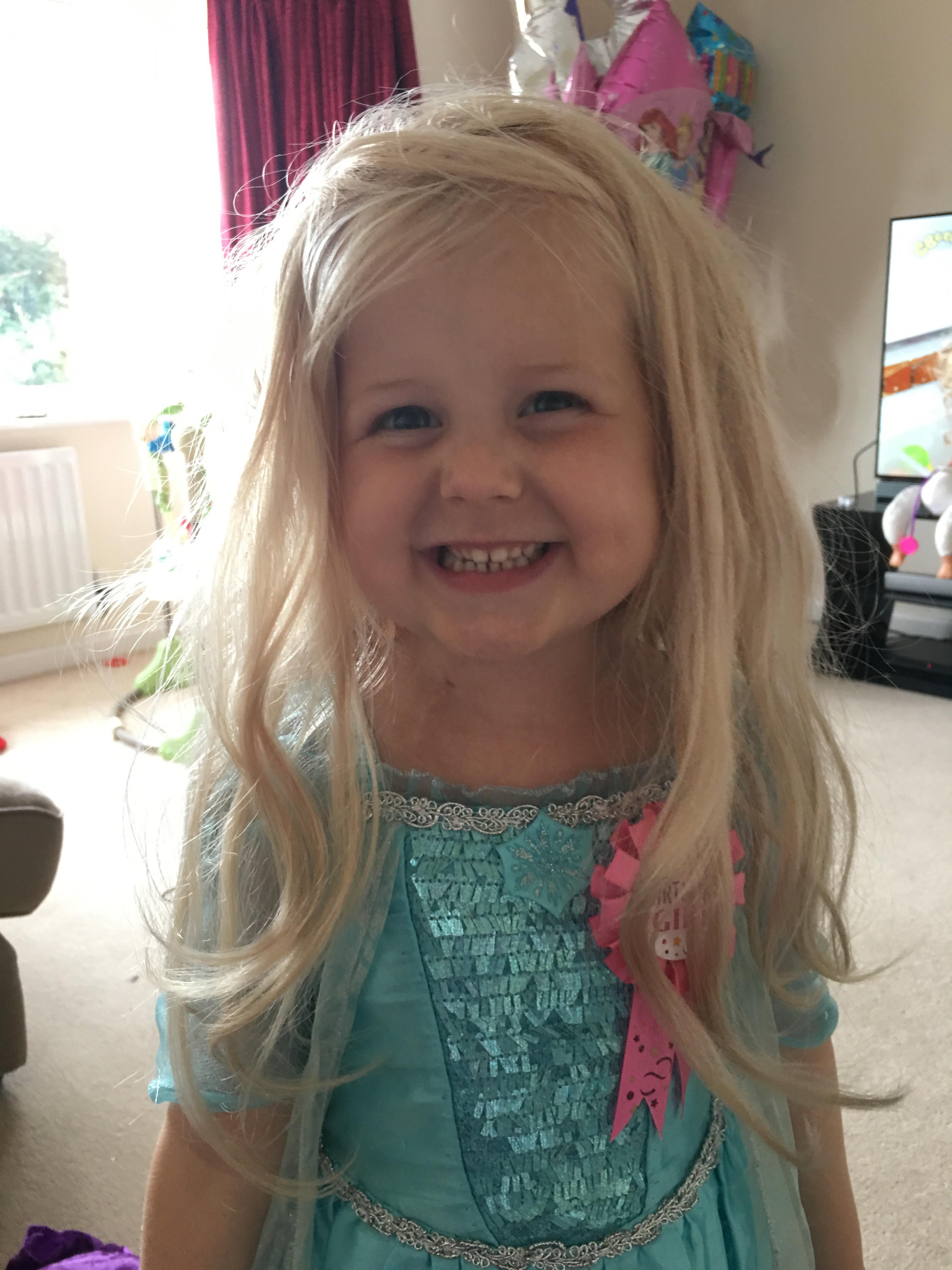 Isabel received a wig from The Little Princess Trust when she was three-years-old.