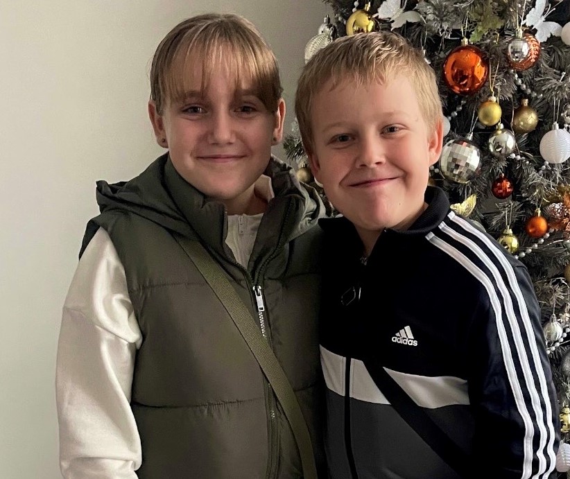 Lily-Mae with her brother Declan. 