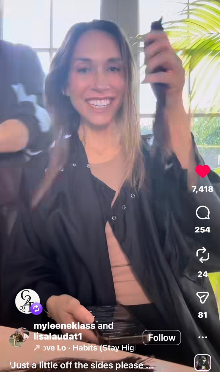 Myleene Klass has donated her hair to The Little Princess Trust.