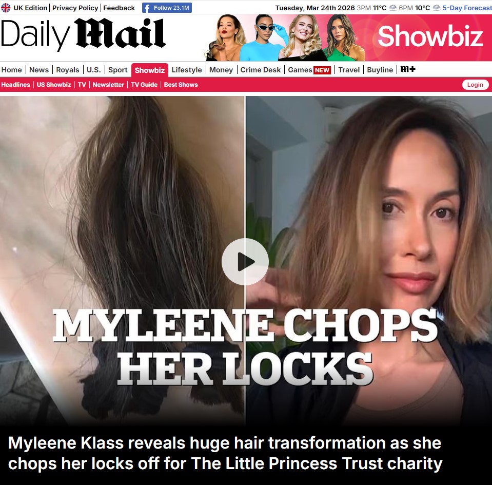 Myleene Klass' donation made national headlines.