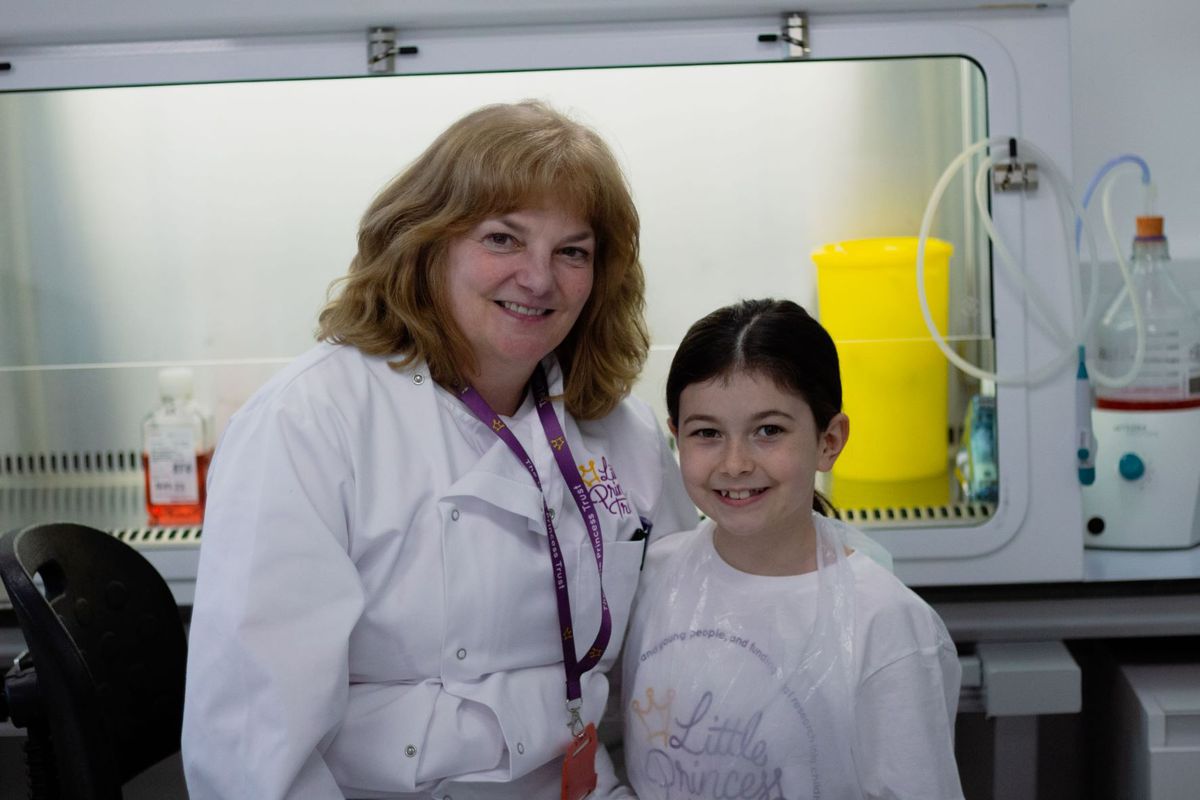 In the laboratory are Julie Irving with her great-niece Charlotte Davison.