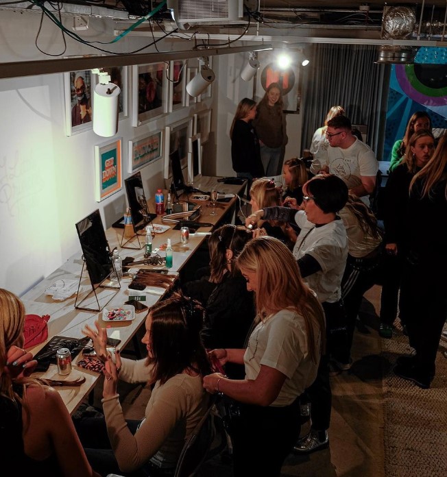 Hair professionals gave their time to cut long locks at the event.