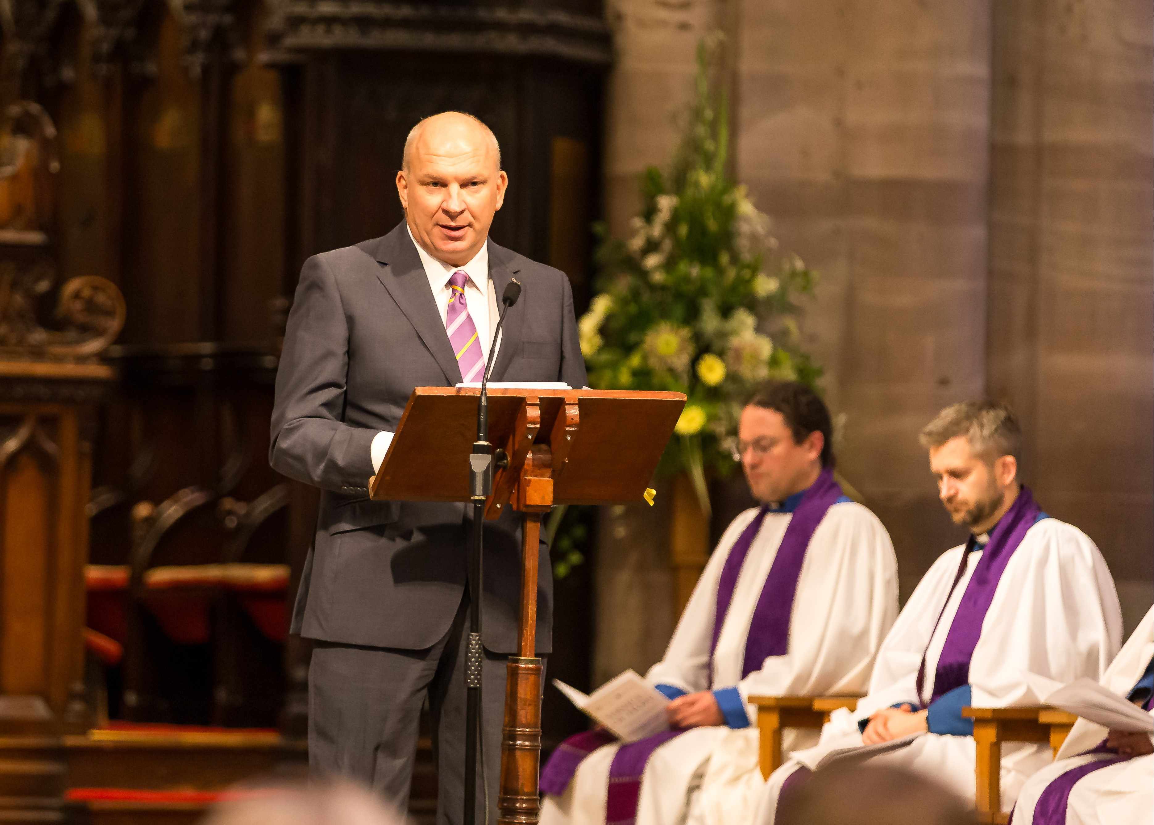 Simon Tarplee spoke about his hopes for the future and how The Little Princess Trust is making the future kinder for children and young people. Photo: Gabriella Karney.