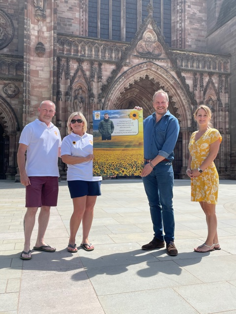 Shaun O’Halloran, Treasurer of the Tom Henson Charity, and Nikki O’Halloran, Chair of the charity, with Phil Brace and Wendy Tarplee-Morris from The Little Princess Trust.