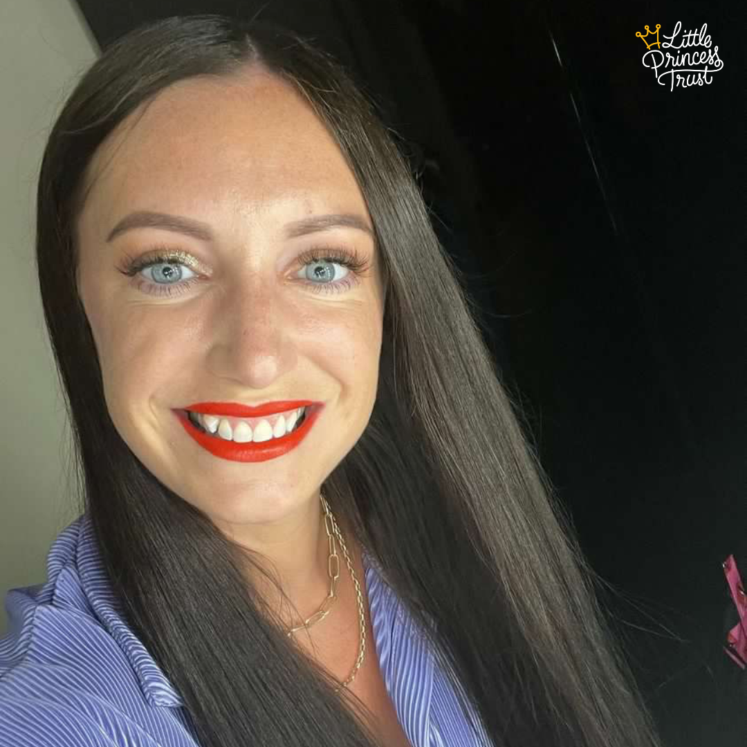 Carrie-Anne before donating her hair