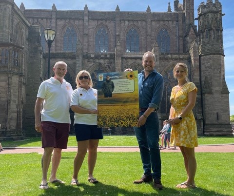 Shaun O’Halloran, Treasurer of the Tom Henson Charity, and Nikki O’Halloran, Chair of the charity, with Phil Brace and Wendy Tarplee-Morris from The Little Princess Trust.