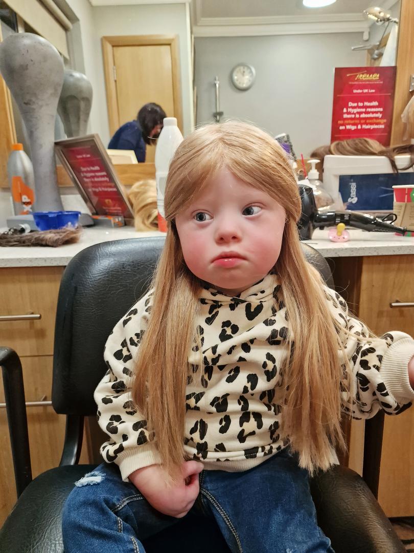 Matilda having her wig fitted