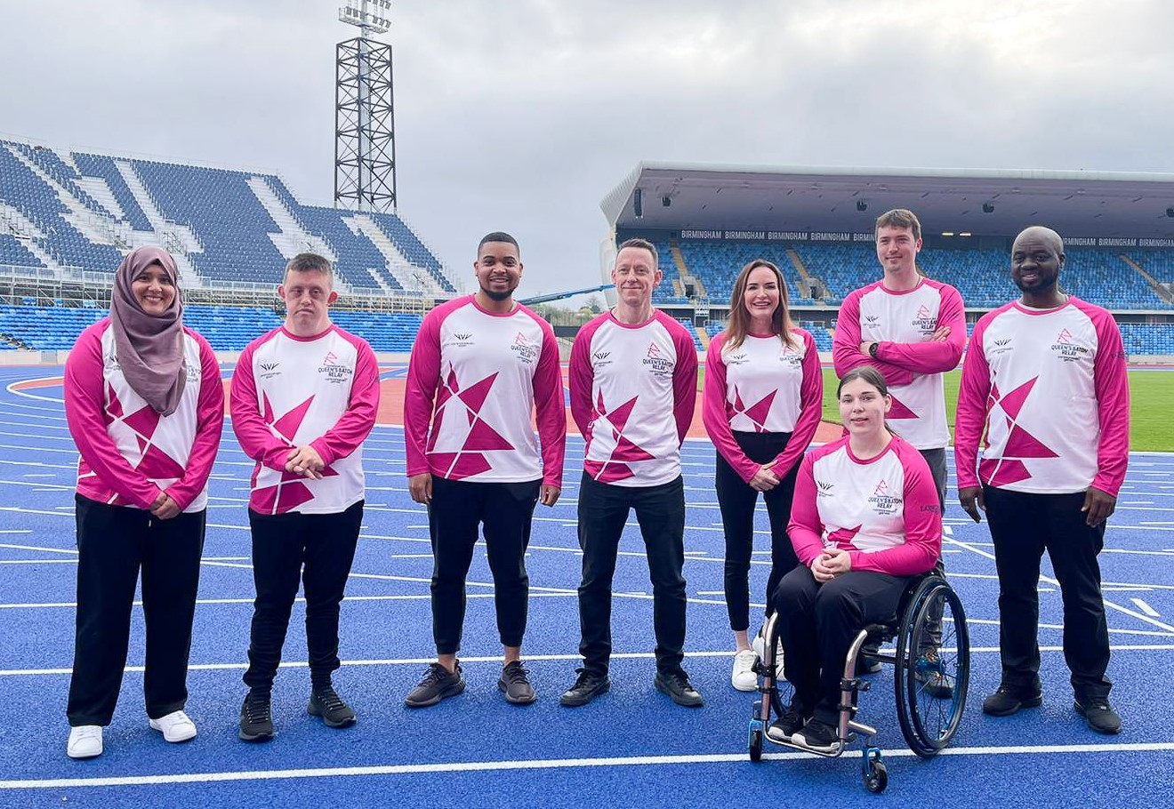 Nicola Wood, fourth from right, with the other regional baton bearers. 