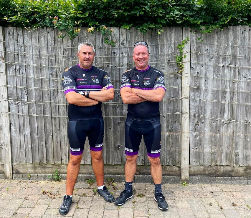 Piers Collins (left) and Xav Anderson are in Team LPT for the London to Paris ride. Photo: @TeivasChallenges