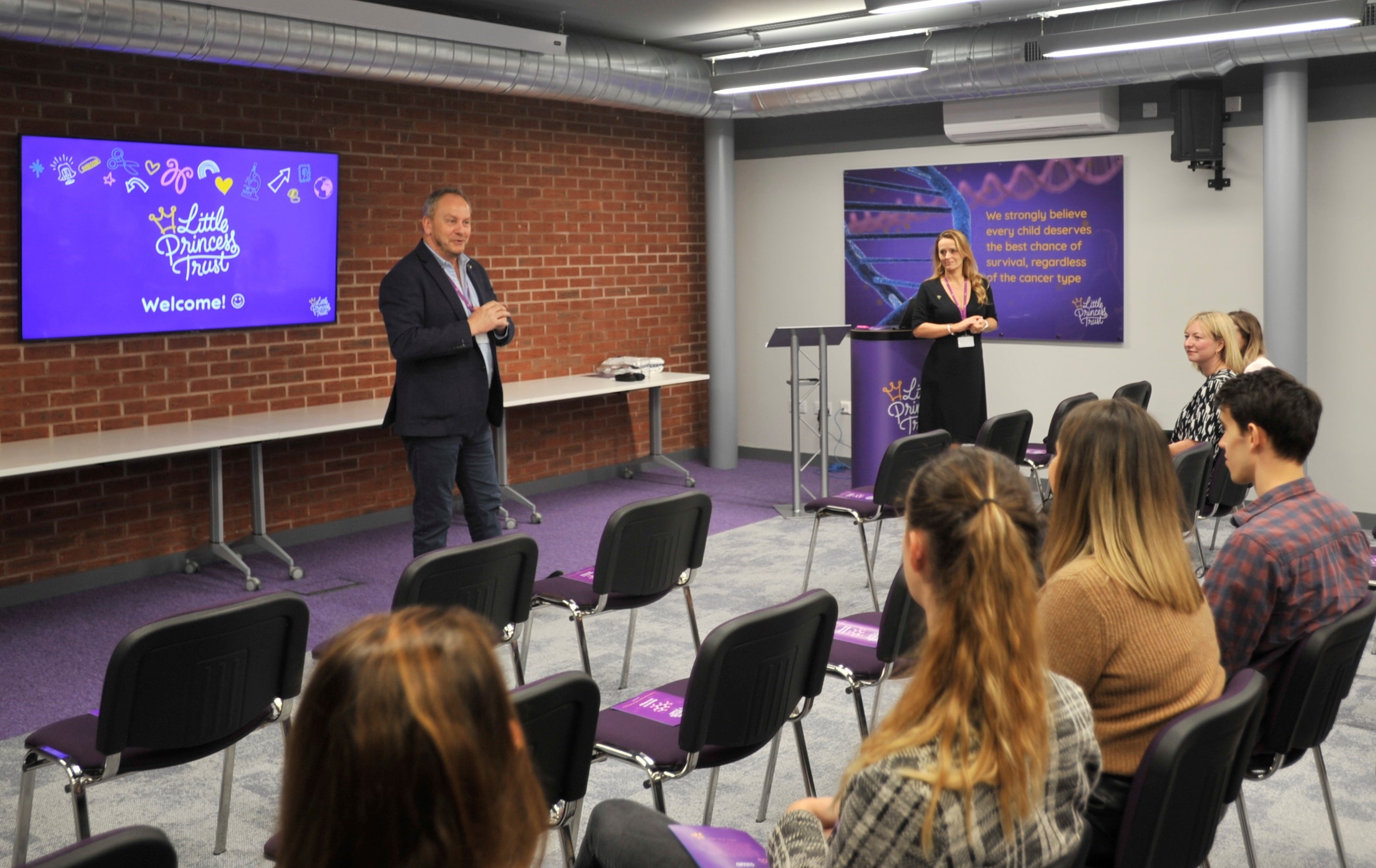 Phil Brace and Wendy Tarplee-Morris welcome the research community to our new conference centre.