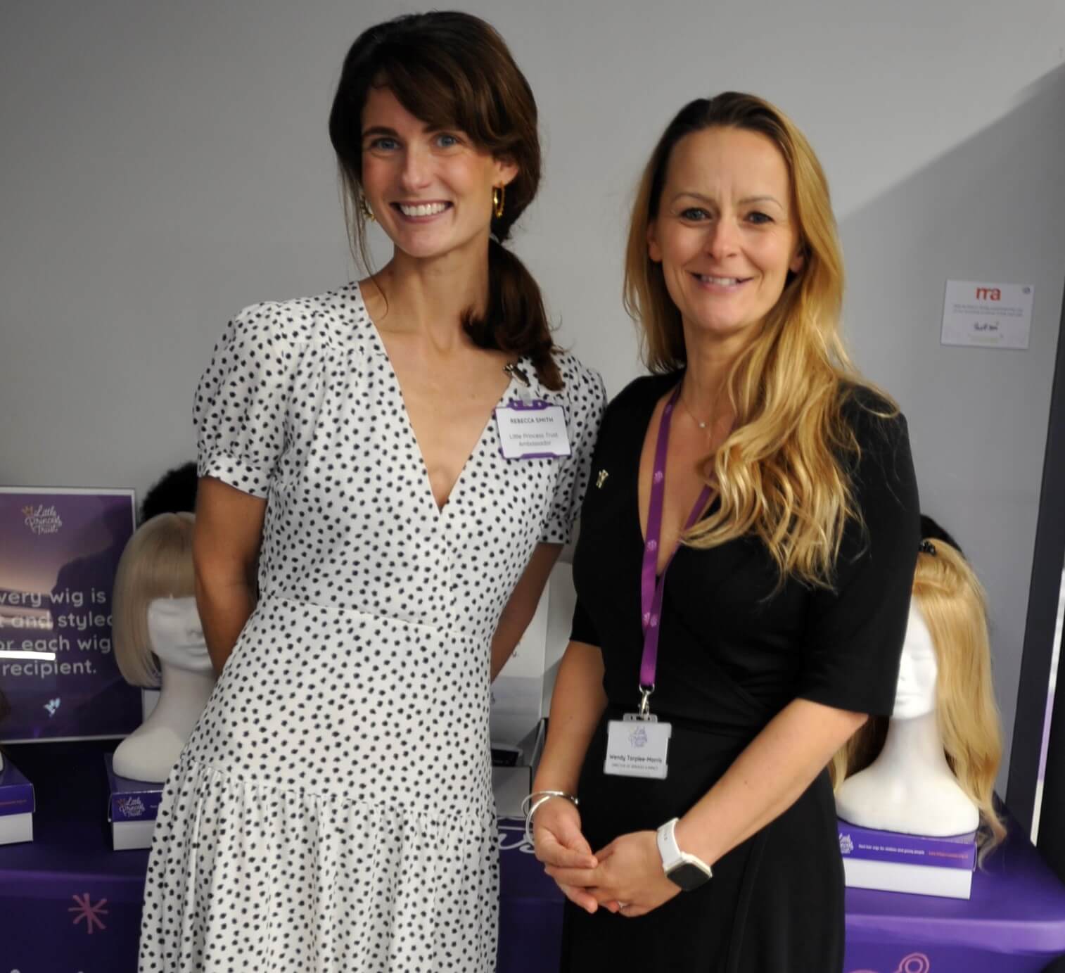 Rebecca Smith with Little Princess Trust founder Wendy Tarplee-Morris.