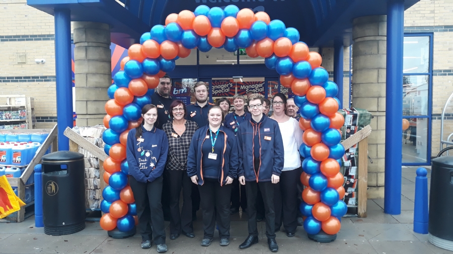 The store team at the grand opening with the Little Princess Trust