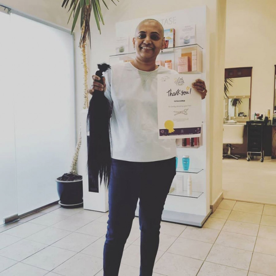 Vatsala Kumar shaved her head to hand over 16 inches to our cause.