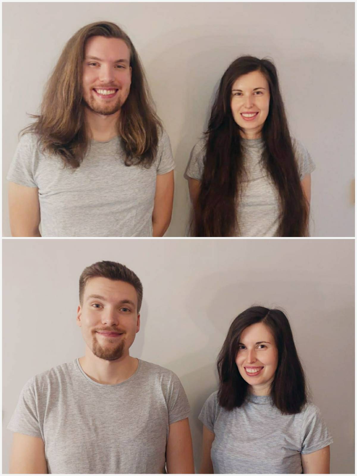 Brother and sister donated 35 and 40 cm of hair