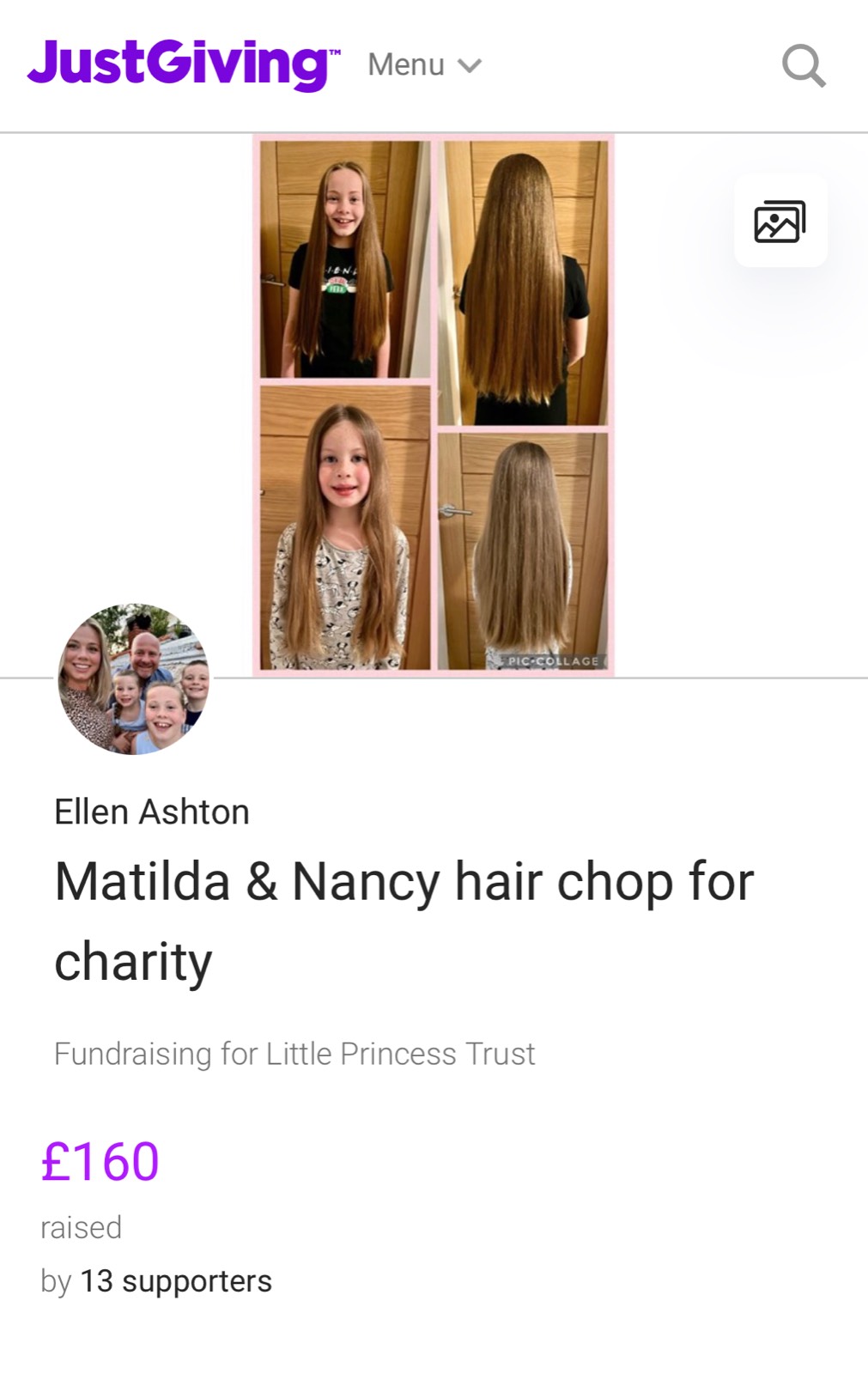 Matilda and Nancy’s hair chop and fundraising for the Little Princess Trust